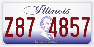 IL license plate Z874857