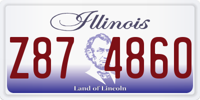 IL license plate Z874860