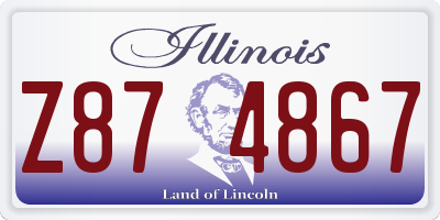 IL license plate Z874867