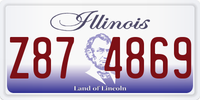 IL license plate Z874869
