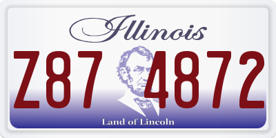 IL license plate Z874872