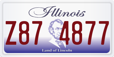 IL license plate Z874877