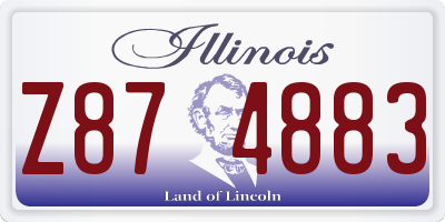 IL license plate Z874883