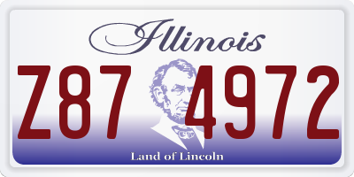IL license plate Z874972