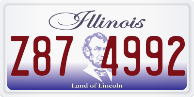 IL license plate Z874992