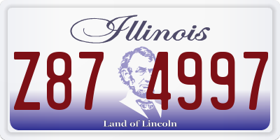 IL license plate Z874997