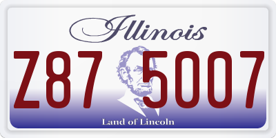 IL license plate Z875007