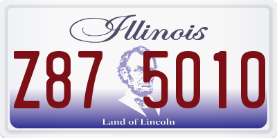 IL license plate Z875010
