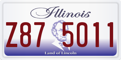 IL license plate Z875011