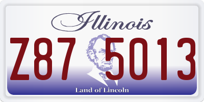 IL license plate Z875013