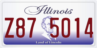 IL license plate Z875014