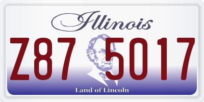 IL license plate Z875017