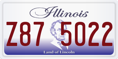 IL license plate Z875022