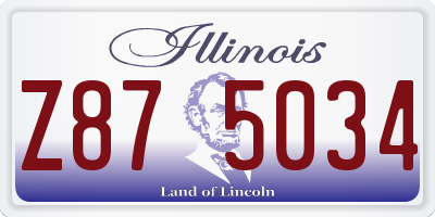 IL license plate Z875034