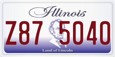 IL license plate Z875040