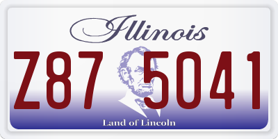 IL license plate Z875041