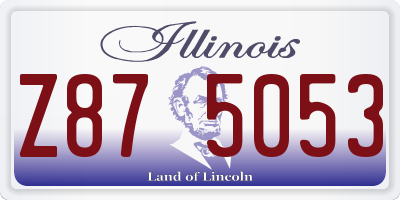 IL license plate Z875053
