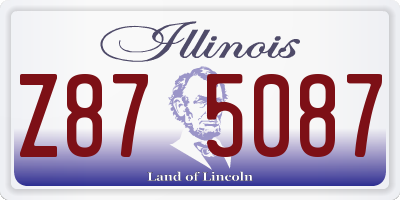 IL license plate Z875087