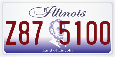 IL license plate Z875100