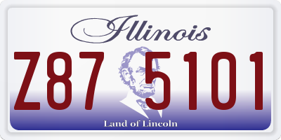 IL license plate Z875101
