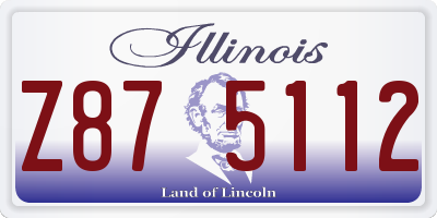 IL license plate Z875112