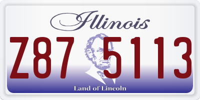 IL license plate Z875113