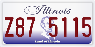 IL license plate Z875115