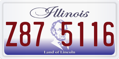 IL license plate Z875116