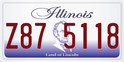 IL license plate Z875118
