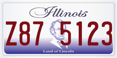 IL license plate Z875123