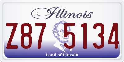 IL license plate Z875134