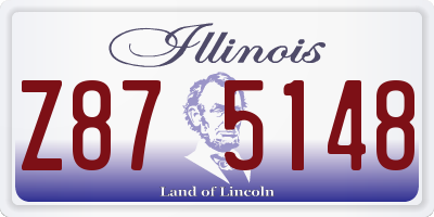 IL license plate Z875148