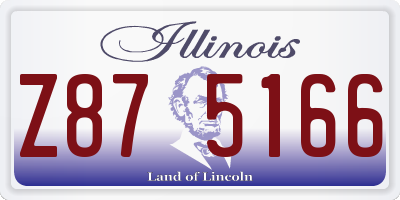 IL license plate Z875166