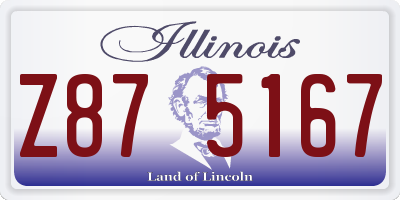 IL license plate Z875167