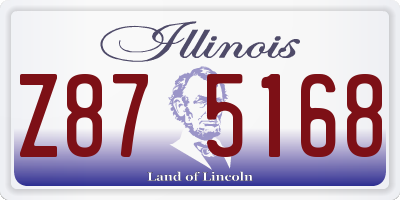 IL license plate Z875168