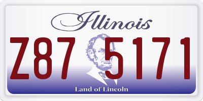 IL license plate Z875171