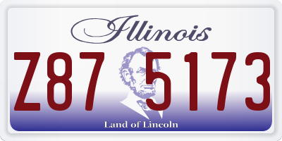 IL license plate Z875173