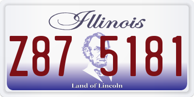 IL license plate Z875181