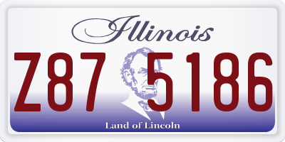IL license plate Z875186