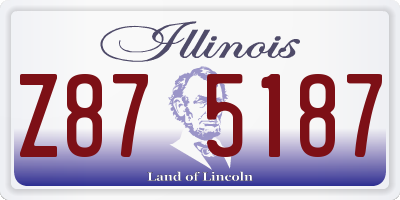 IL license plate Z875187