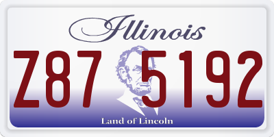 IL license plate Z875192