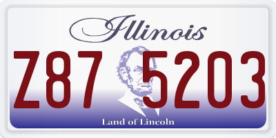 IL license plate Z875203