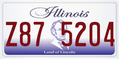IL license plate Z875204