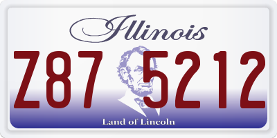 IL license plate Z875212