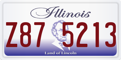 IL license plate Z875213
