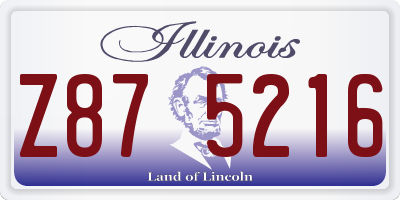 IL license plate Z875216