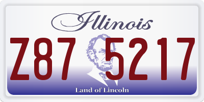 IL license plate Z875217