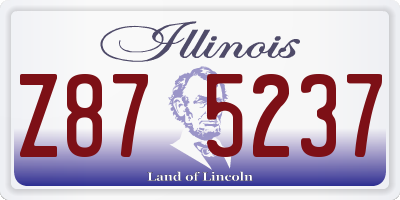 IL license plate Z875237