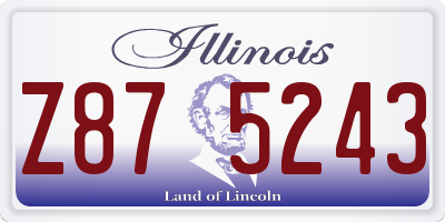 IL license plate Z875243