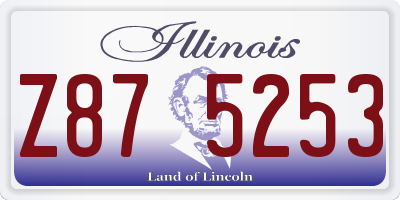 IL license plate Z875253